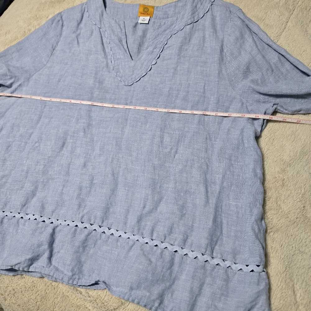 Ruby Rd Linen Tunic Top Blouse XL - Picture 7 of 11